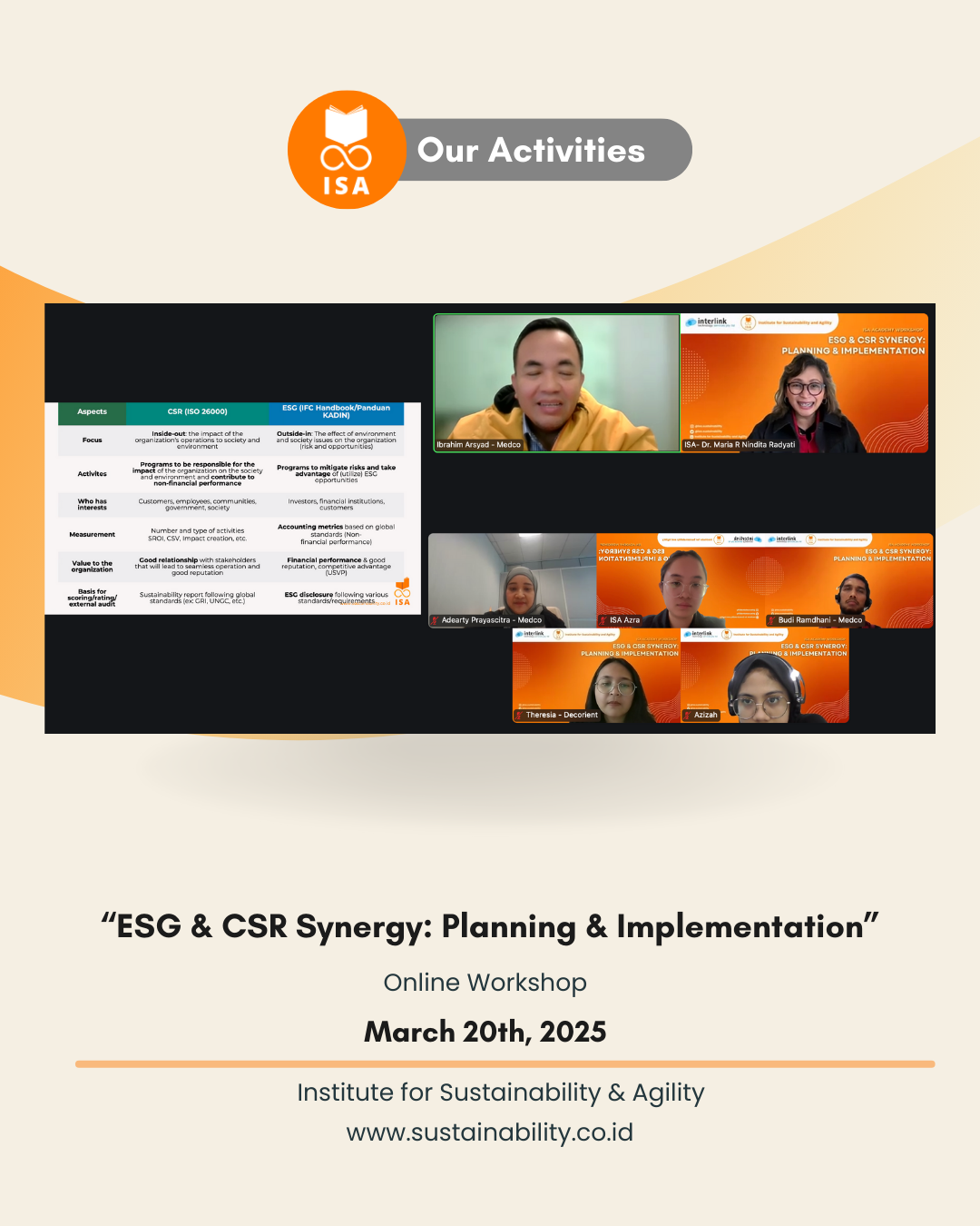 ISA Academy Workshop "ESG & CSR Synergy: Planning & Implementation" (2)