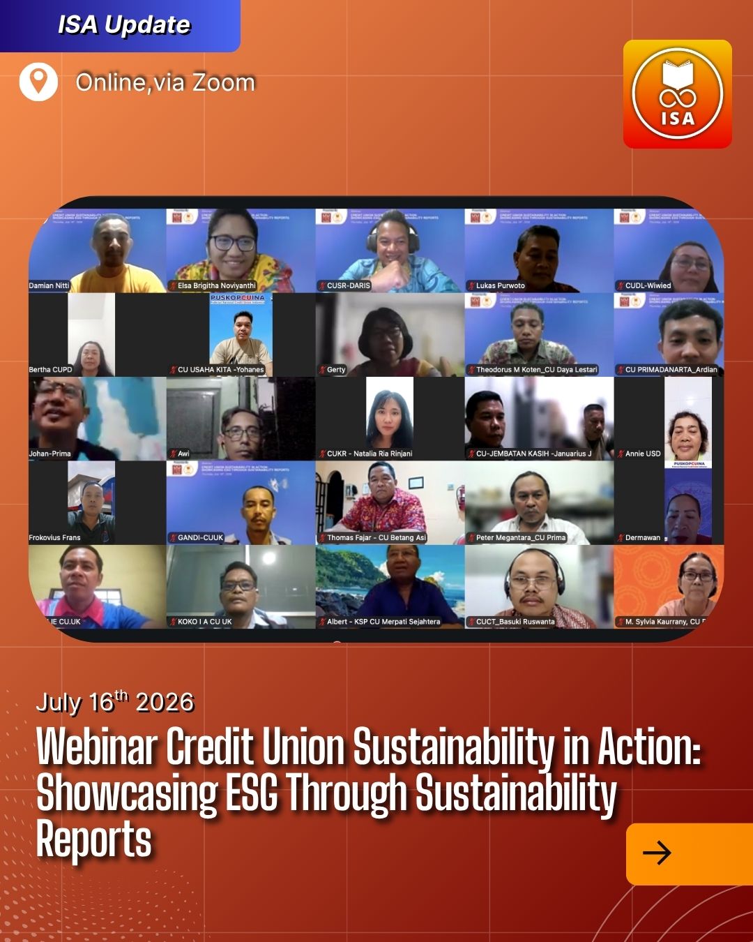 ISA Academy Webinar Credit Union Sustainability in Action: Showcasing ESG Through Sustainability Reports
 (3)