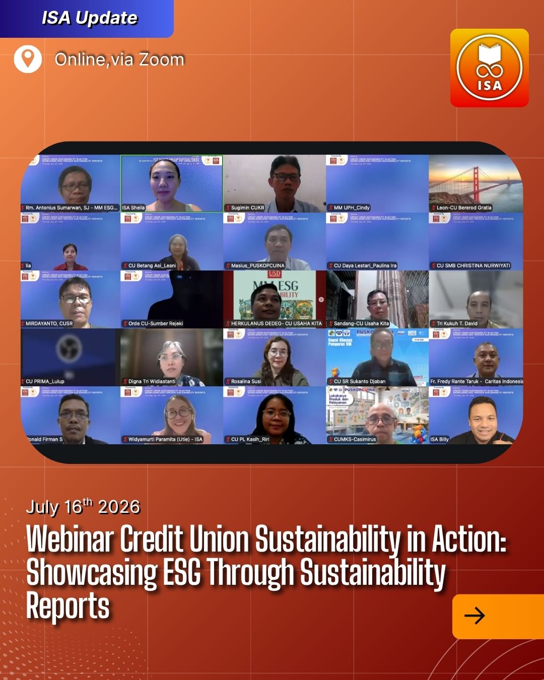ISA Academy Webinar Credit Union Sustainability in Action: Showcasing ESG Through Sustainability Reports
 (2)