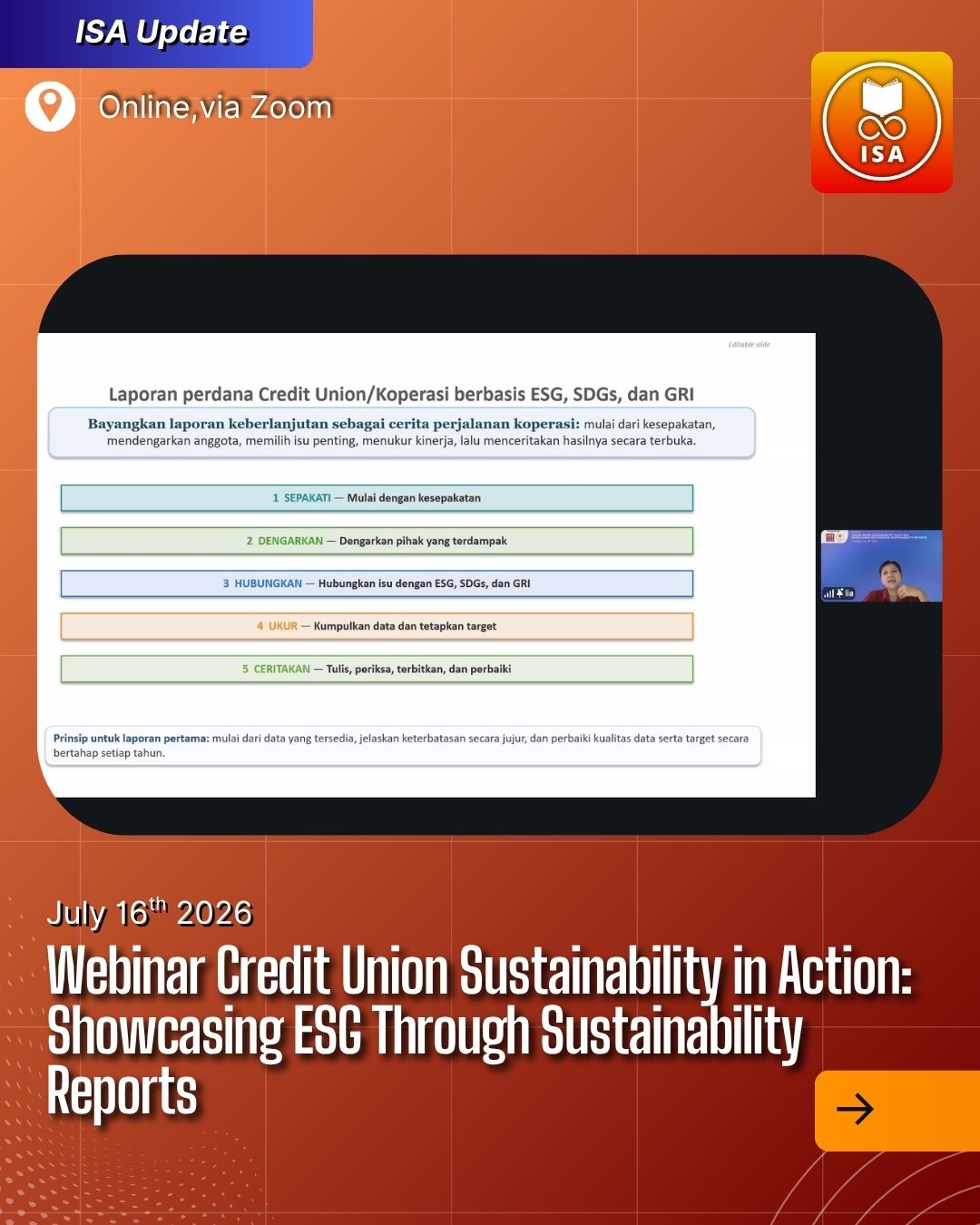 ISA Academy Webinar Credit Union Sustainability in Action: Showcasing ESG Through Sustainability Reports
 (10)