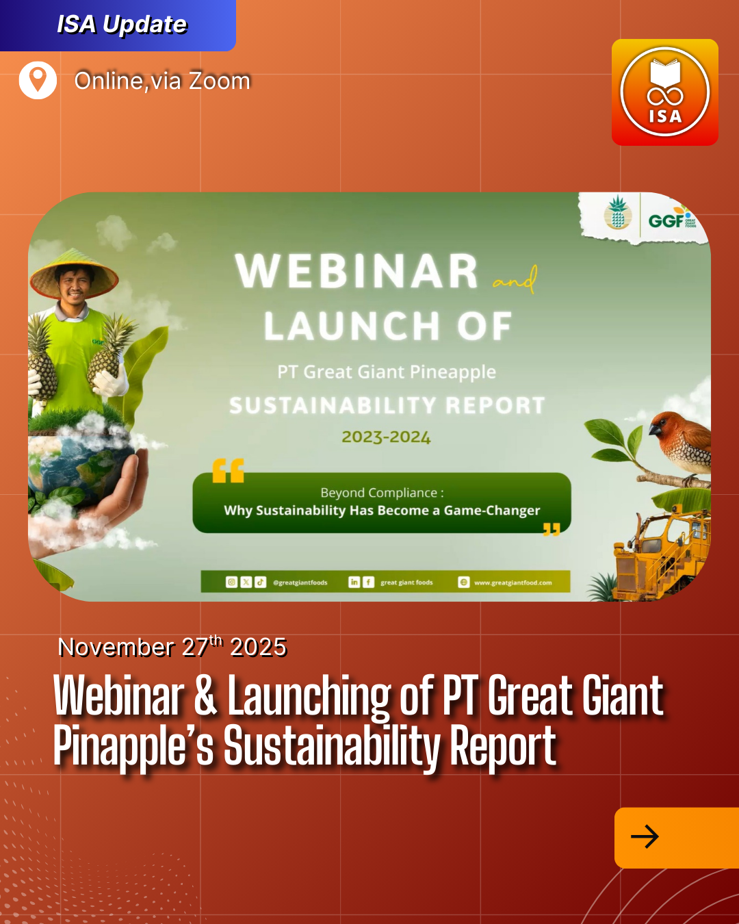 Webinar & Launching of PT Great Giant Pineapple's Sustainability Report