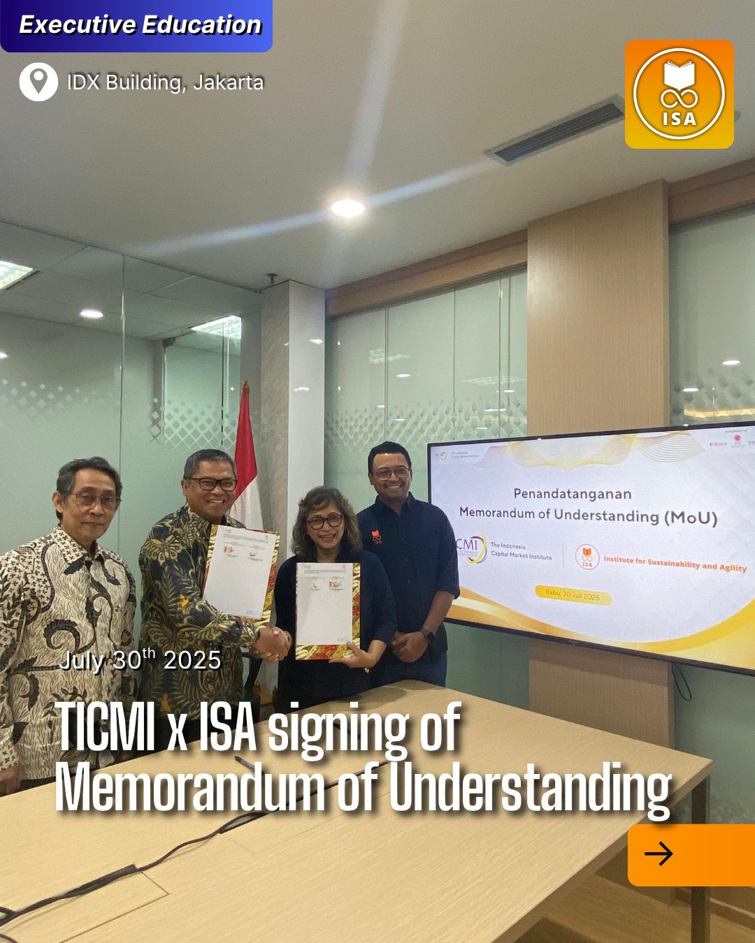 TICMI x ISA Signing of Memorandum of Understanding