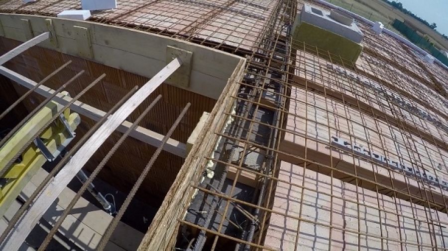 Příprava na betonování prvního stropu