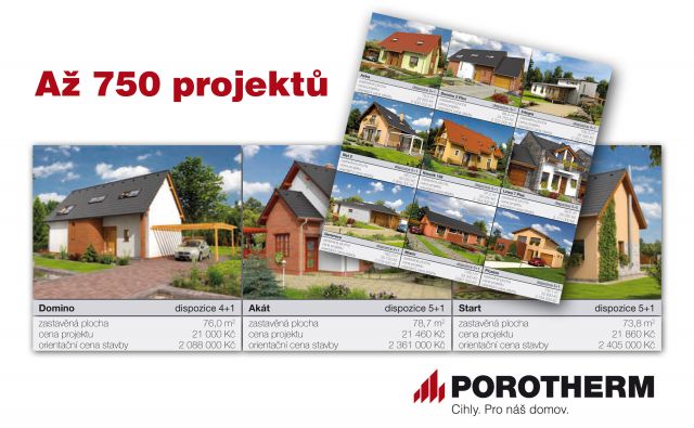 Více než 700 typových rodinných domů z POROTHERMU