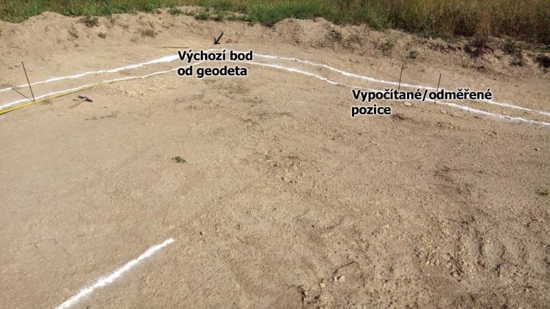 Přesné vytyčení stavby a parcely a bagrování pasů