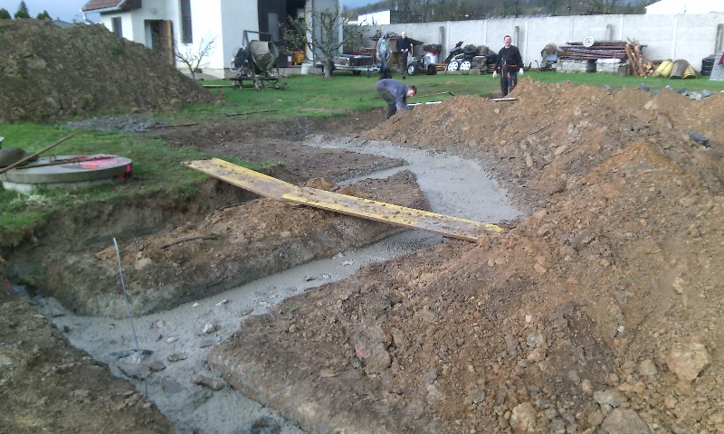 Betonování základových pásů