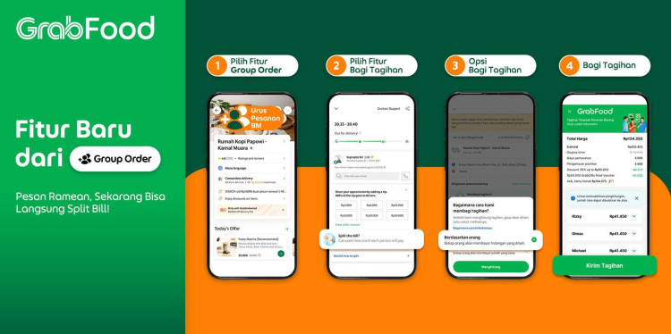 Mudahkan Pengguna Group Order, Grabfood Rilis Fitur Split Bill