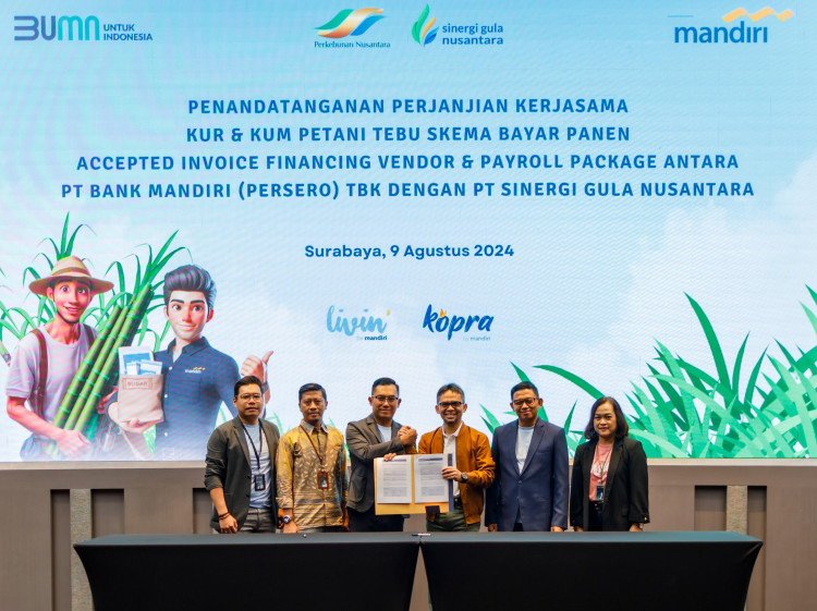 Bank Mandiri (BMRI) dan BUMN Gula Perkuat Kemitraan, Petani Tebu Bayar KUR di Masa Panen
