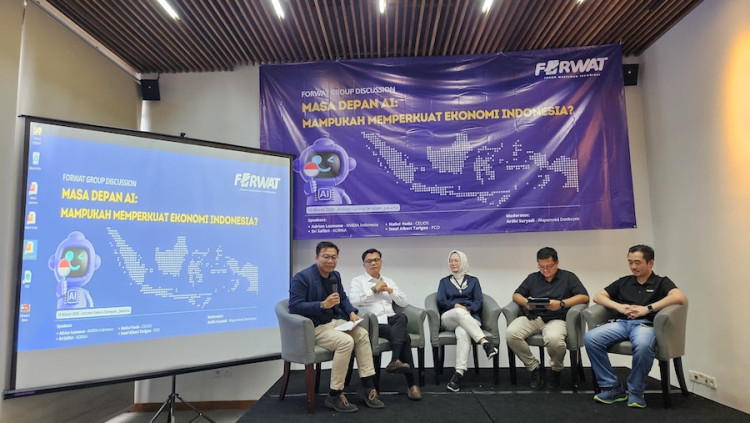 Diskusi panel Masa Depan AI yang digelar FORWAT di Jakarta, (10/3/2025).