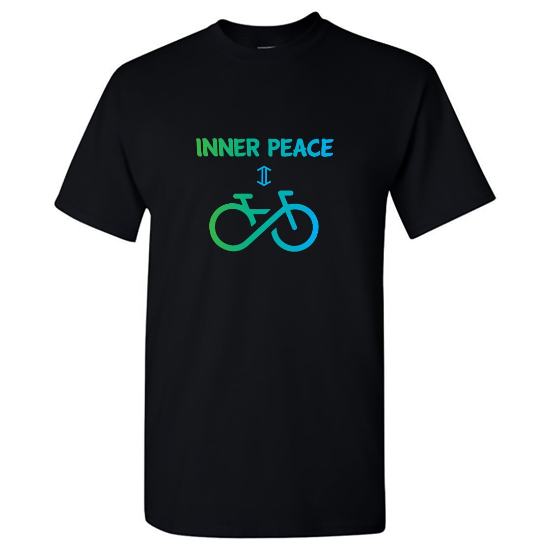 Cycling Inner Peace Fitness Motivation T Shirt India Men Black Min