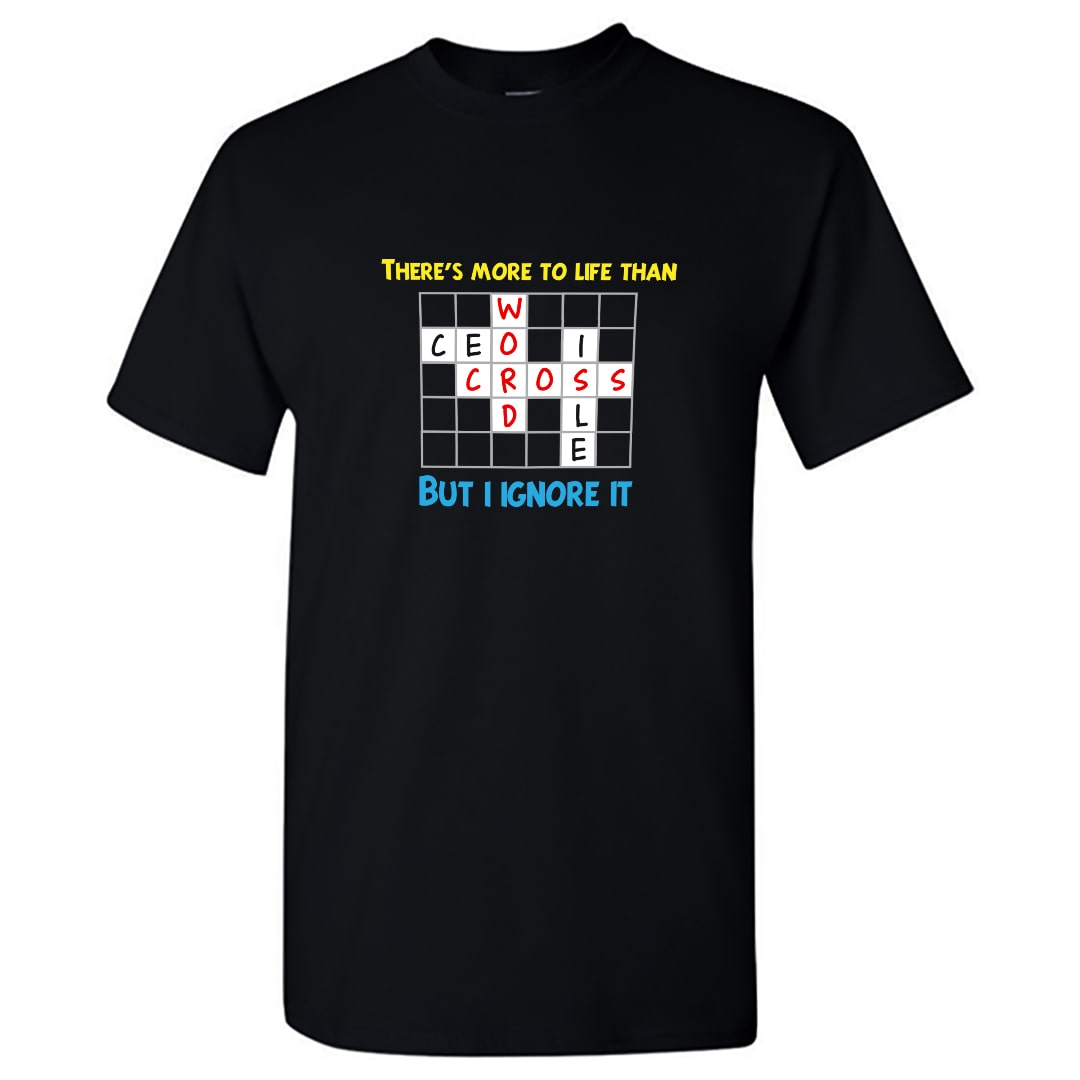 Theres More To Life Than Crossword T Shirt India Men Black Min