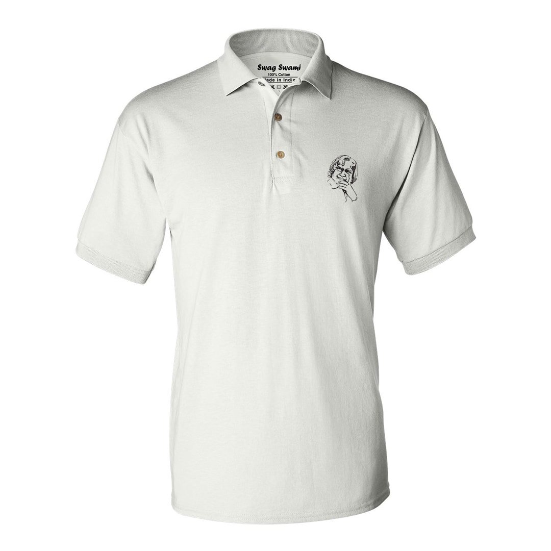 Apj Abdul Kalam White Polo T Shirt