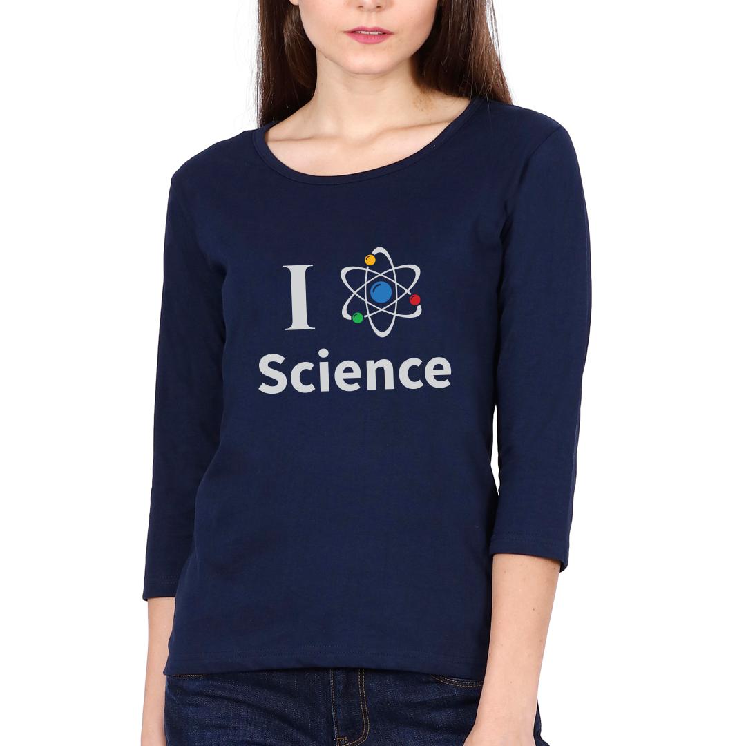 I Love Science Womens 3 4th Sleeve T Shirt Swag Swami