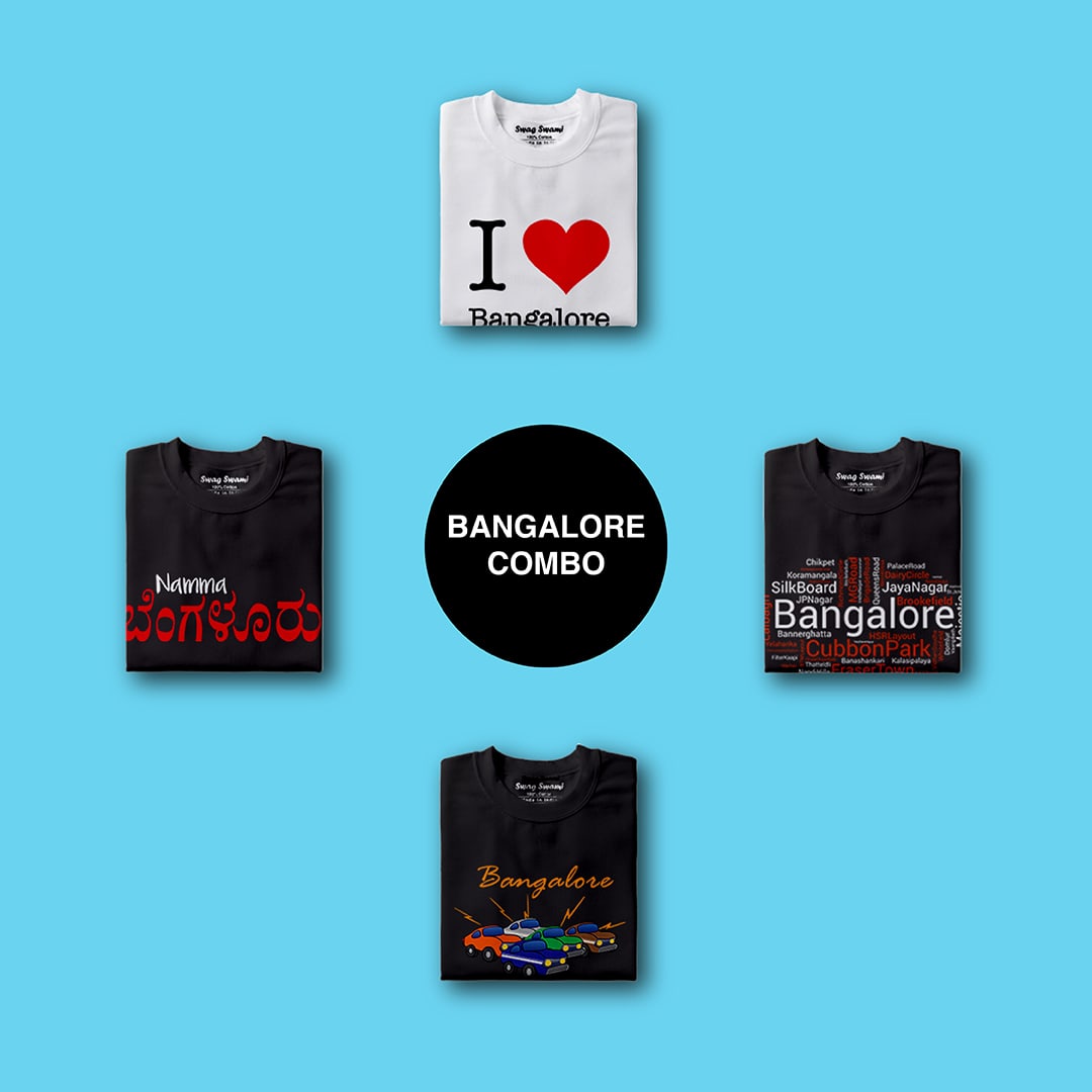 Swag Swami Bangalore Unisex T Shirts Combo Pack 4 Nos 1