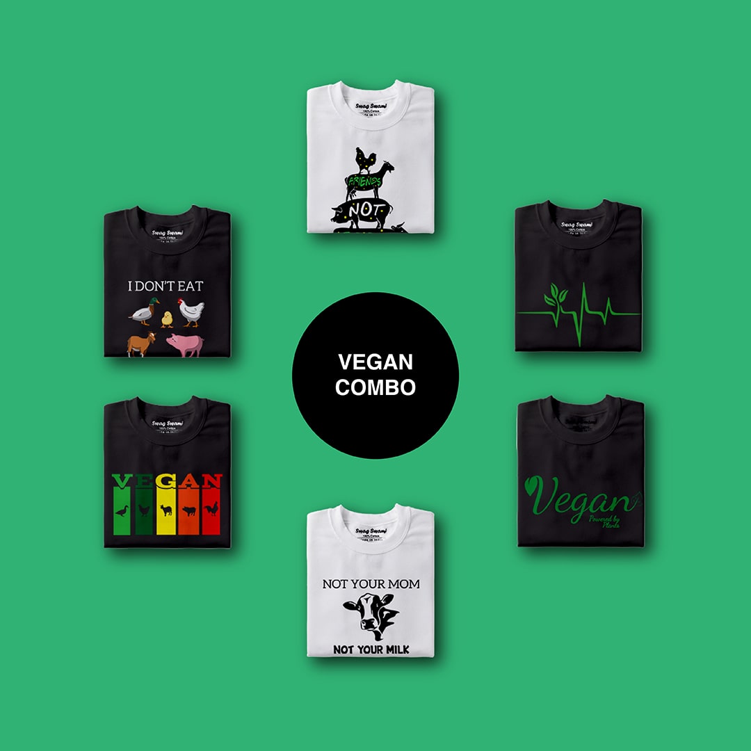 Swag Swami Vegan Unisex T Shirts Combo Pack 6 Nos 1
