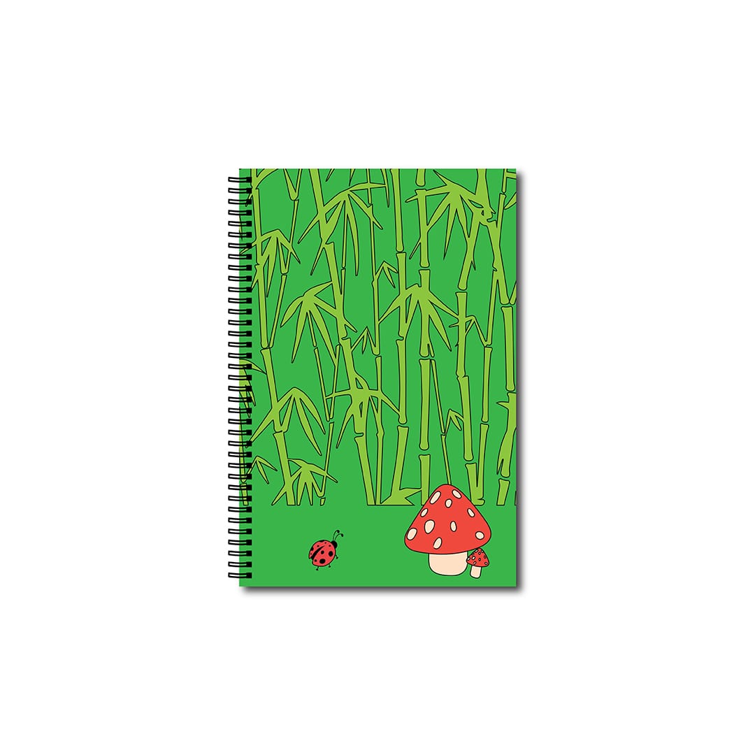 Swag Swamibamboo Ladybug And Mushrooms Evergreen Nature Notebook Front