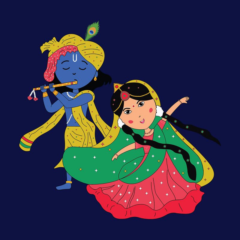 Radha Krishna Cute Couple T Shirts for Couples Now In India (Pack of 2
