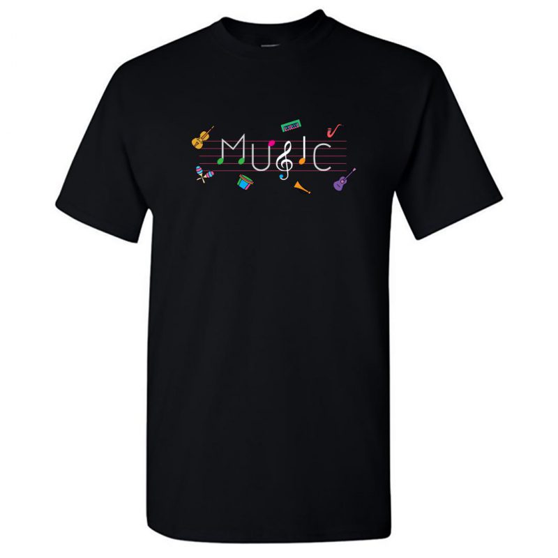 Music Colourful Typography Music Lover Unisex T Shirt - Swag Swami