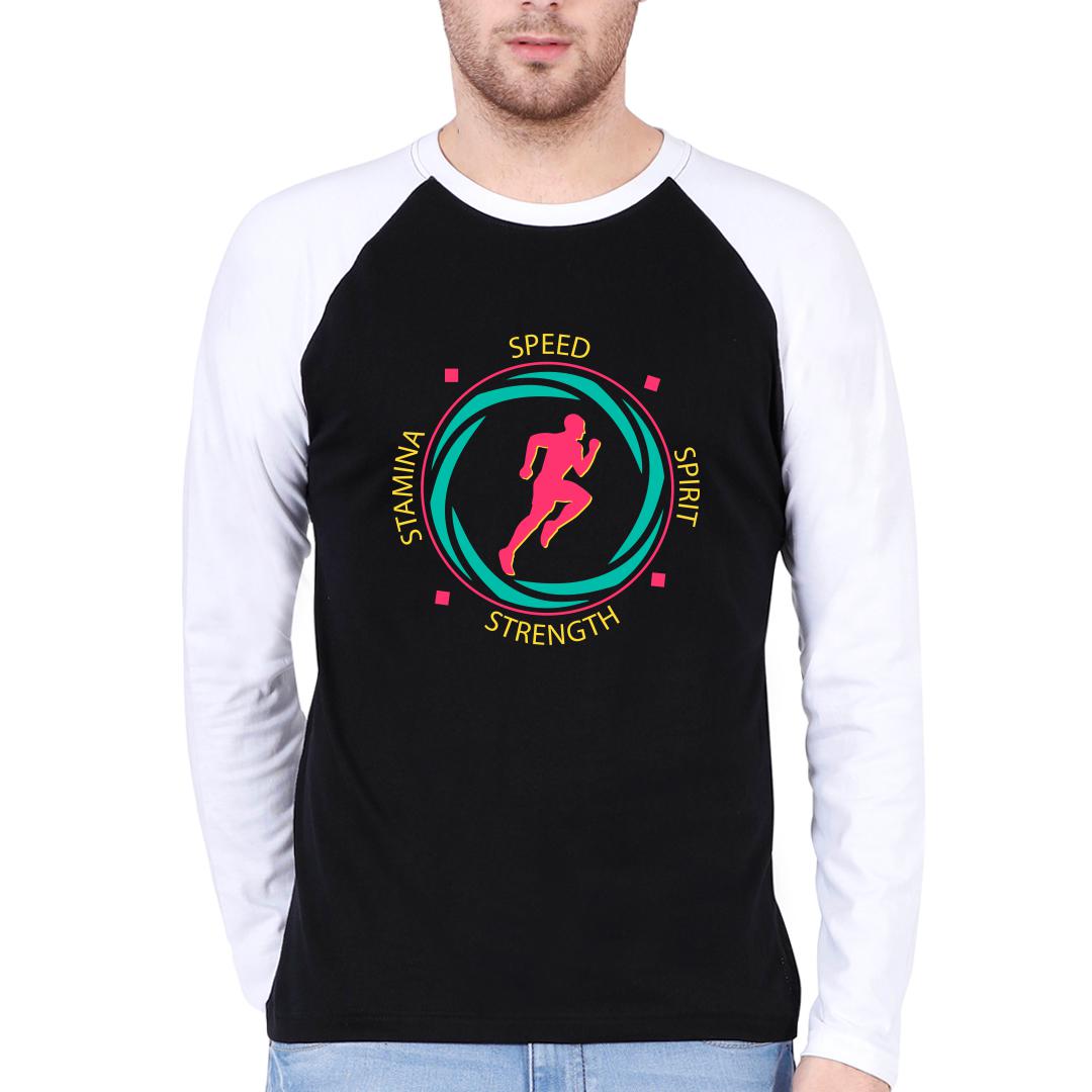 Speed Spirit Strength Stamina Motivation For Runners Men's Raglan T ...