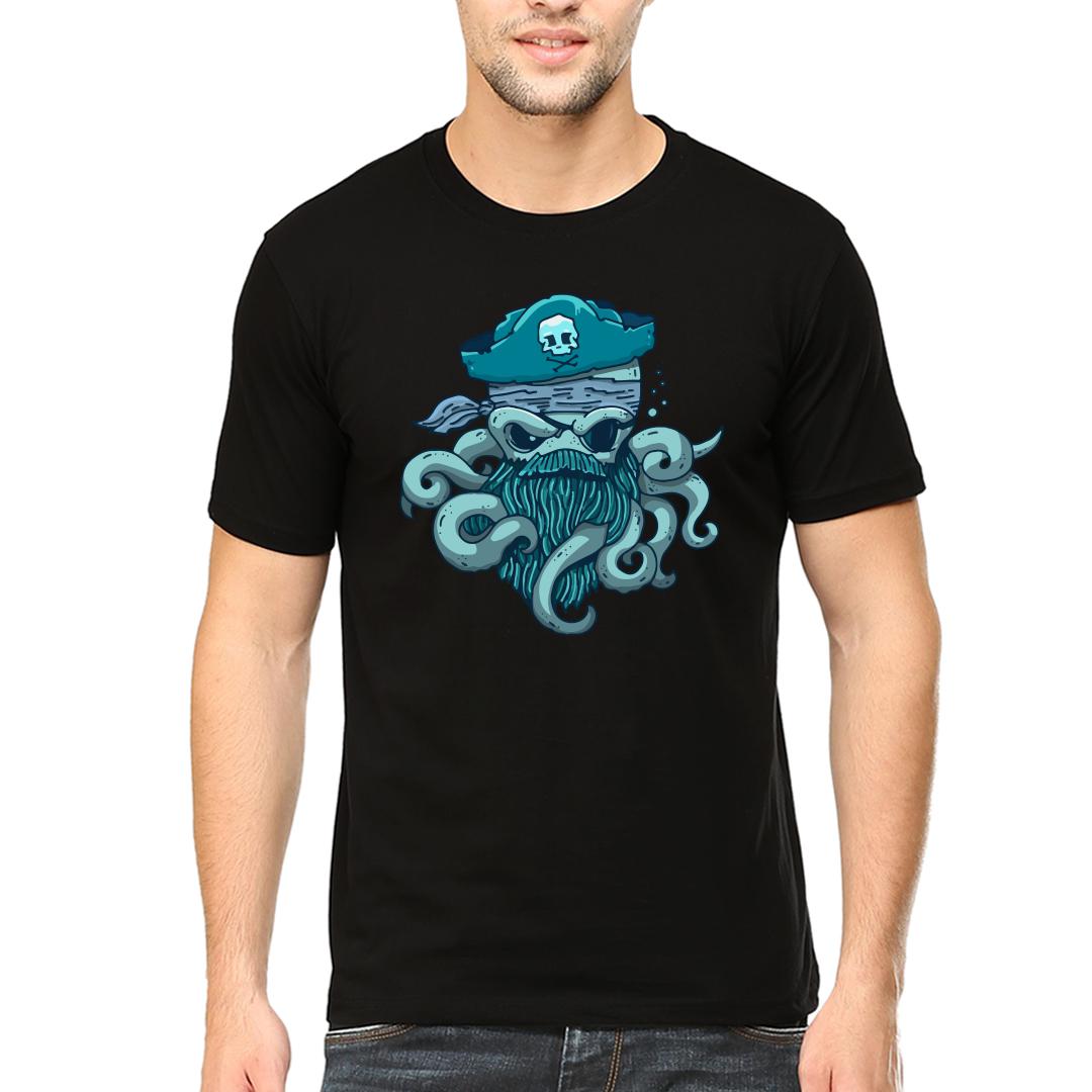 830288ab Pirate Octopusmen Round Neck T Shirt Black Front