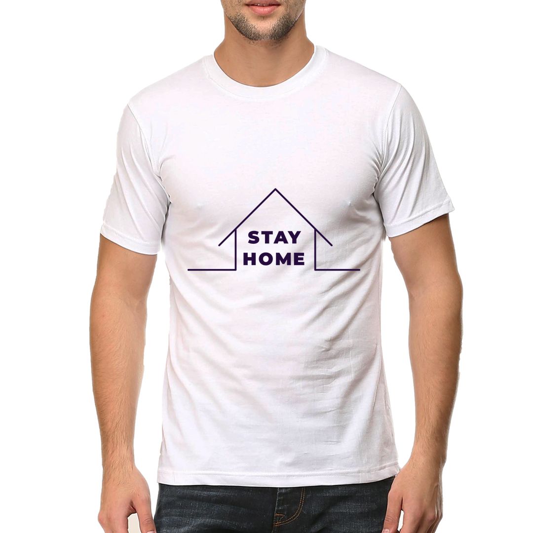 96422f6d Stay Home Men T Shirt White Front.jpg