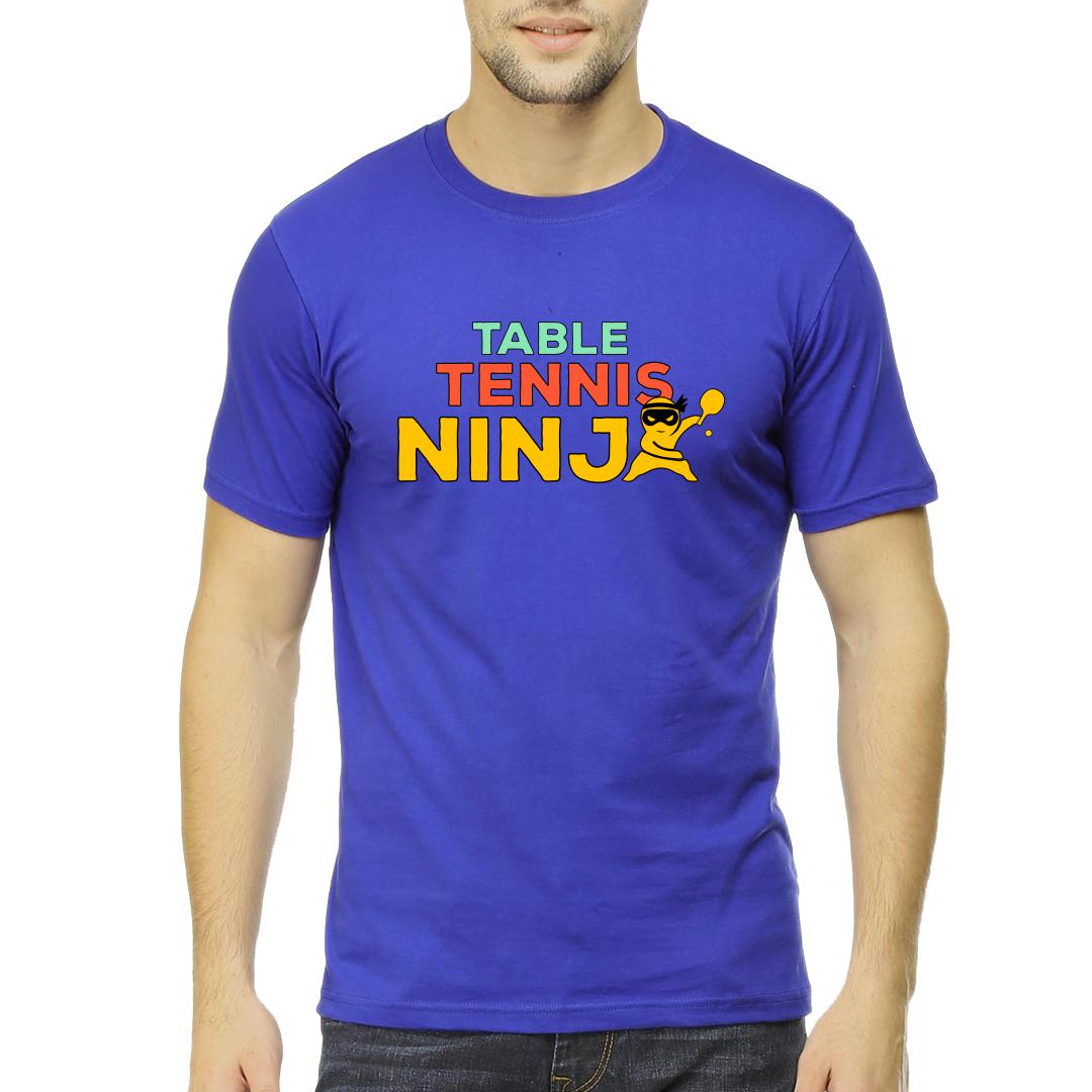 Af4a533b Table Tennis Ninja Cool Table Tennis Tt Player Giftmen Round Neck T Shirt Royal Blue Front