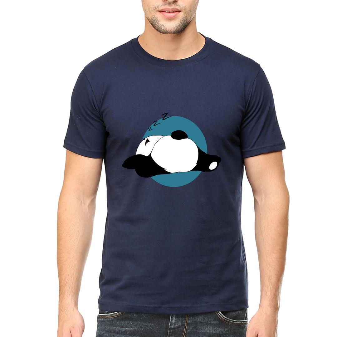 B061dde3 Sleeping Panda Men T Shirt Navy Front.jpg