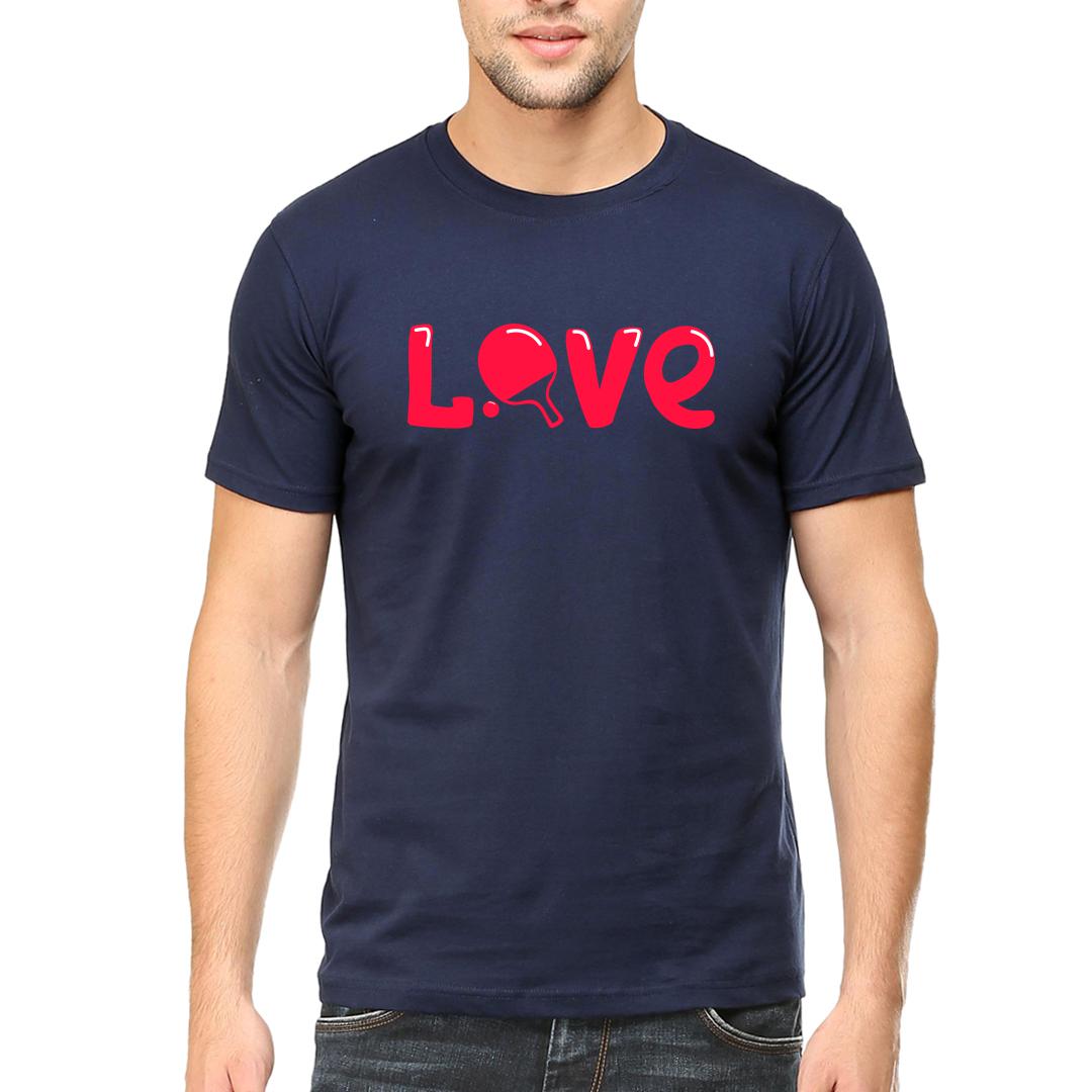 D5802e23 Love Table Tennis Tt Player Giftmen Round Neck T Shirt Navy Front