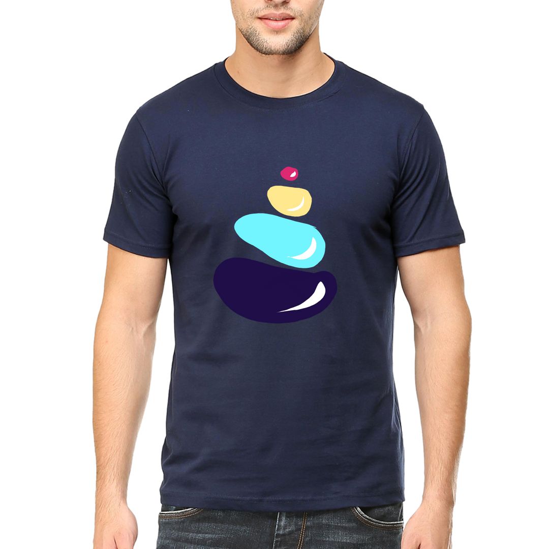 0231fb05 Meditation Stone Men T Shirt Navy Front.jpg