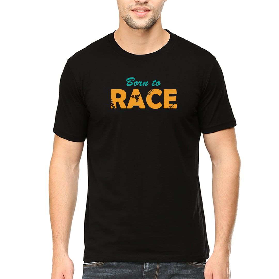 344089f8 Born To Race For Bike Lovers Men T Shirt Black Front.jpg