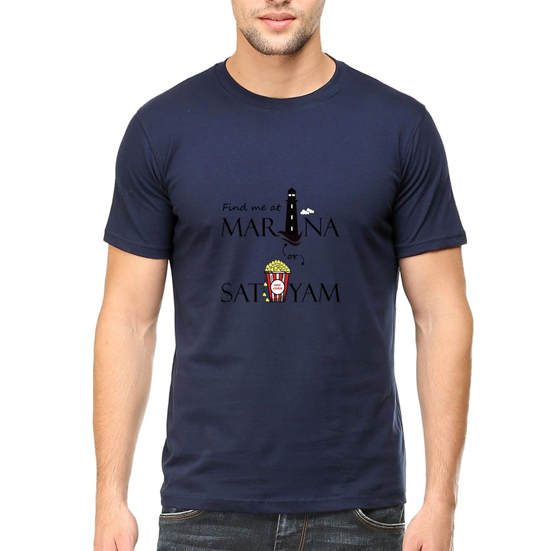 78ac5e40 Find Me At Marina Or Satyam Men T Shirt Navy Front.jpg