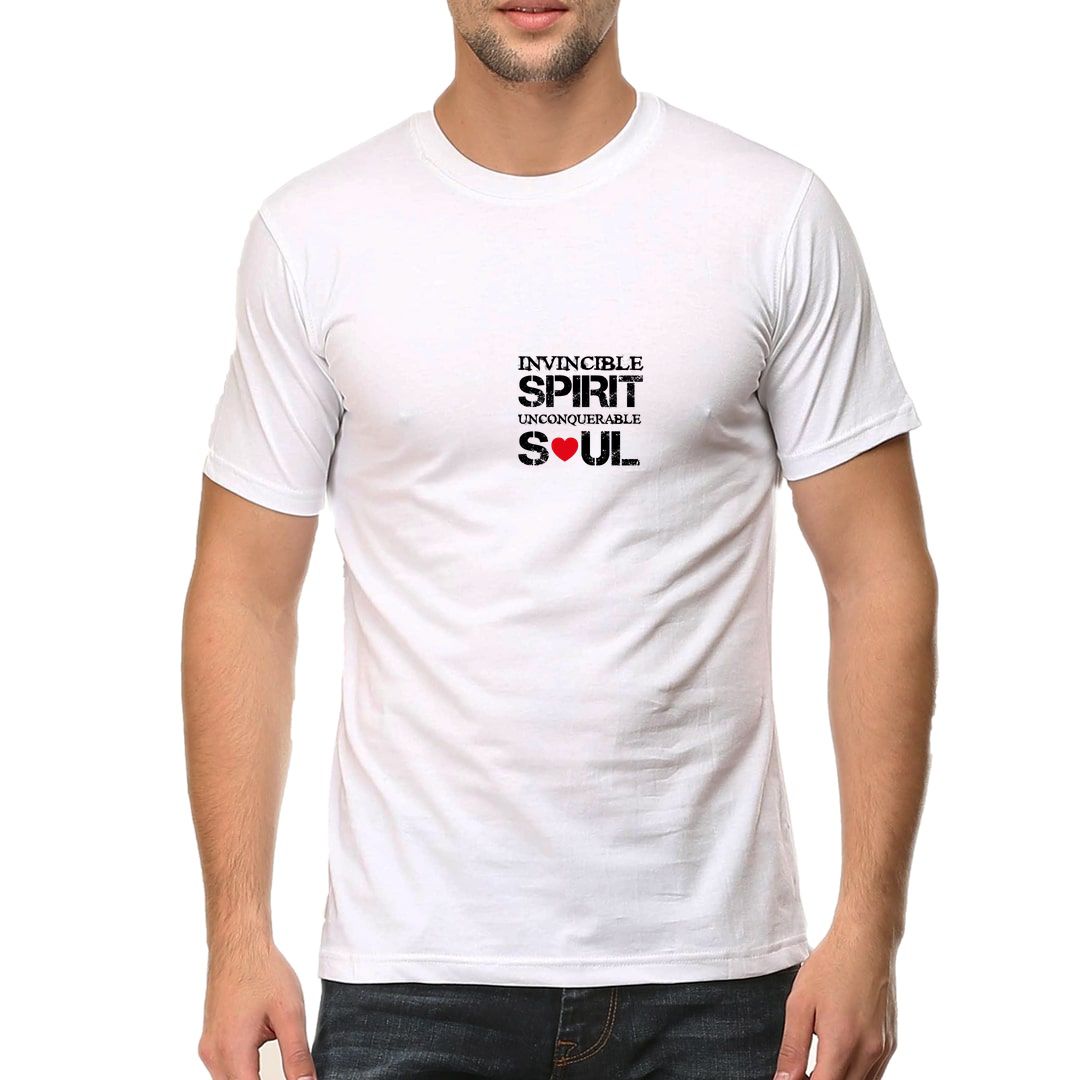 419c77ca Invincible Spirit Unconquerable Soul Men T Shirt White Front.jpg