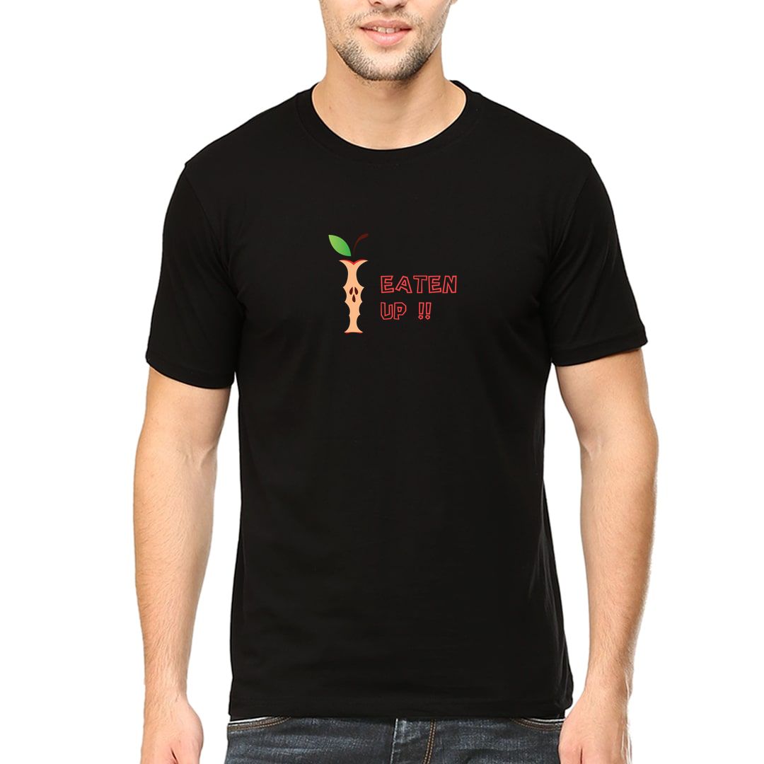 8aef8286 Eaten Up For Apple Lovers Men T Shirt Black Front.jpg