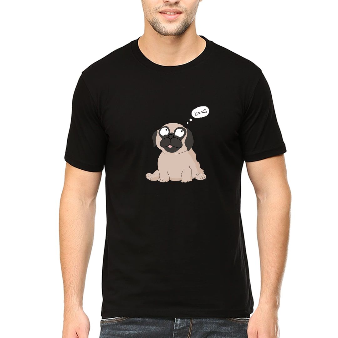 936f9673 Pug Fever Men T Shirt Black Front.jpg