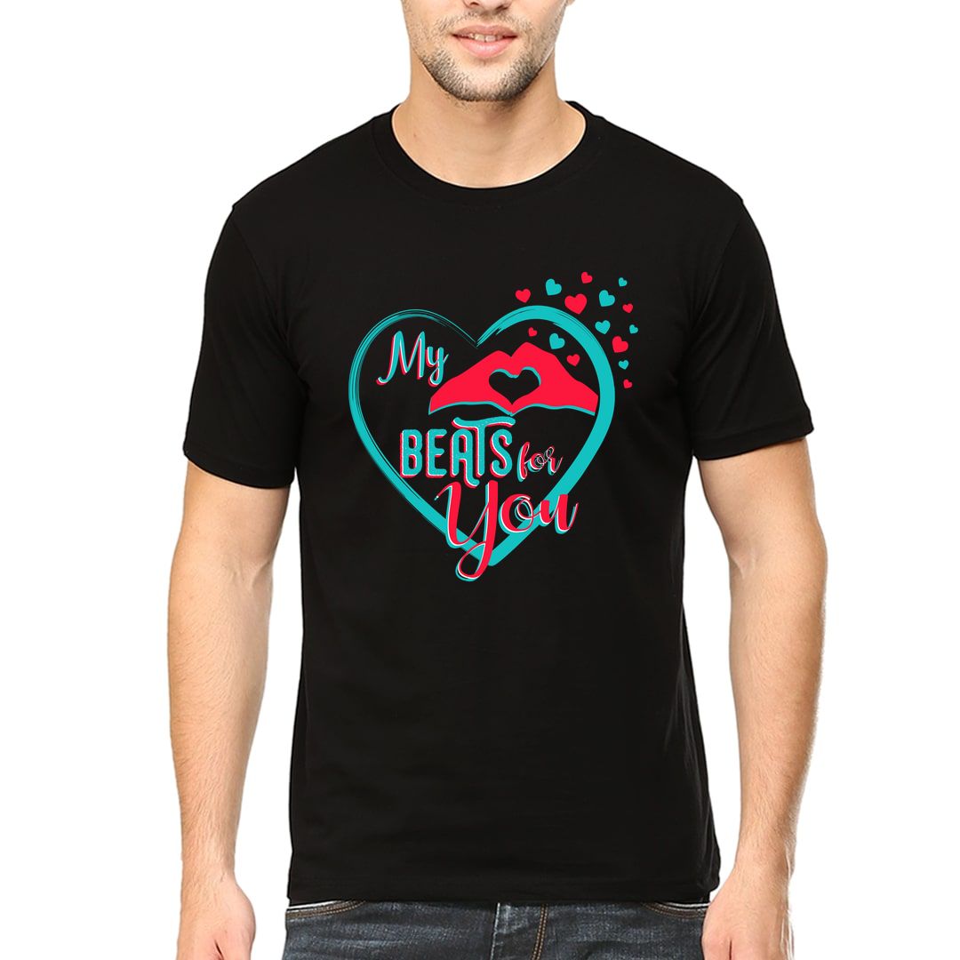 A62deab0 My Heart Beats For You Men T Shirt Black Front.jpg