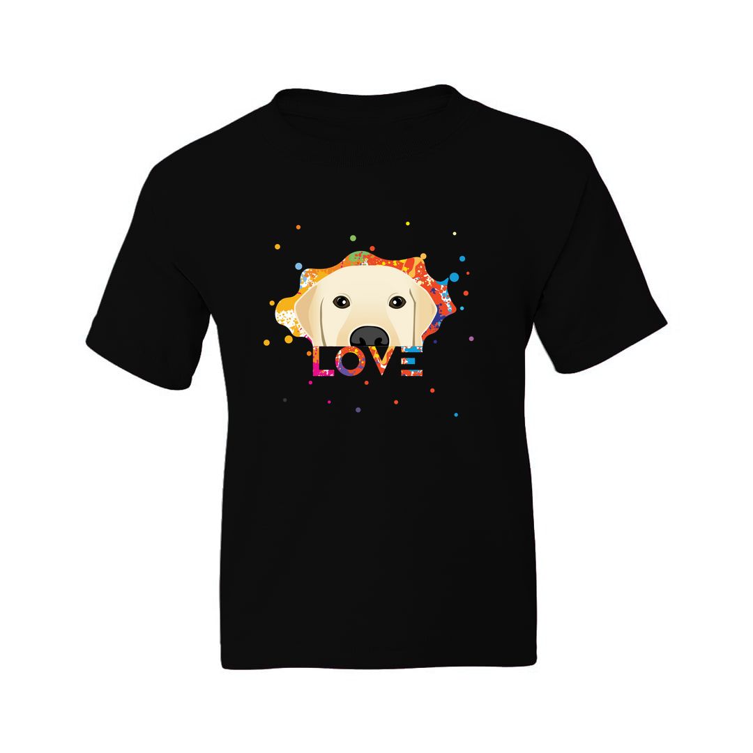 B9ded893 Dog Love Kids T Shirt Black Front.jpg
