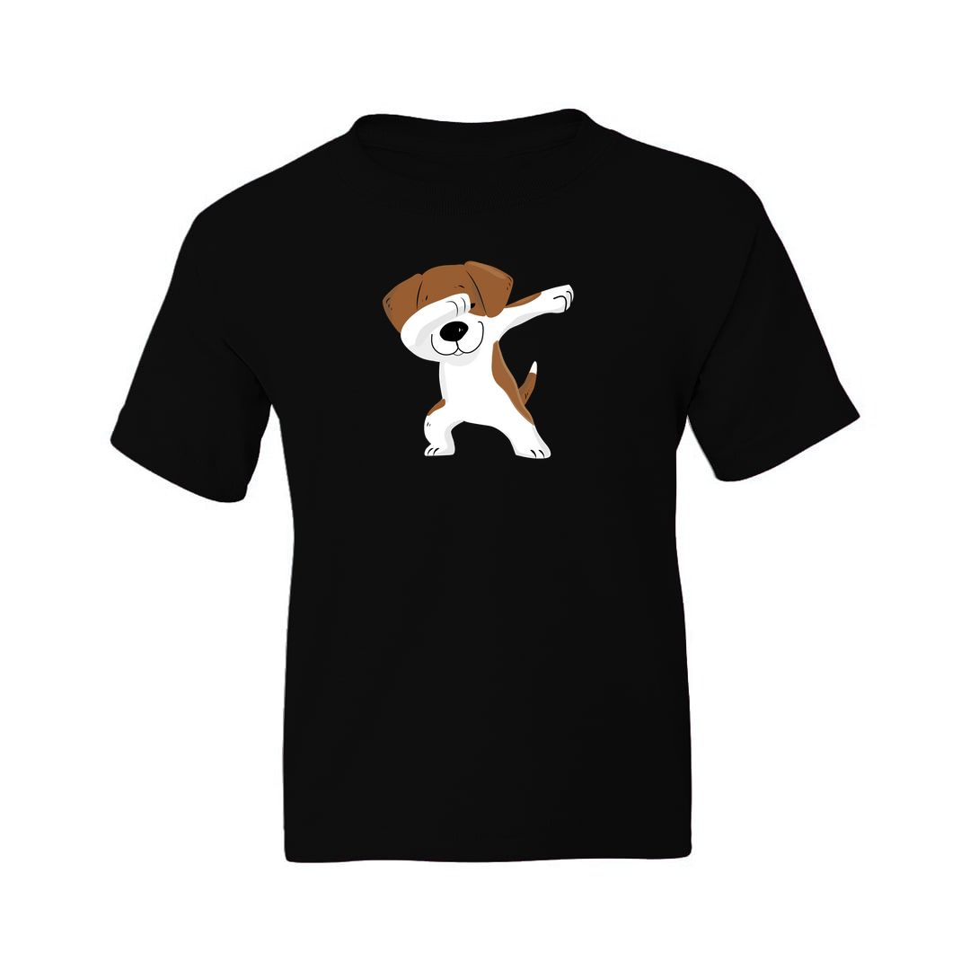 Df157e54 Cute Puppy Dab Kids T Shirt Black Front.jpg