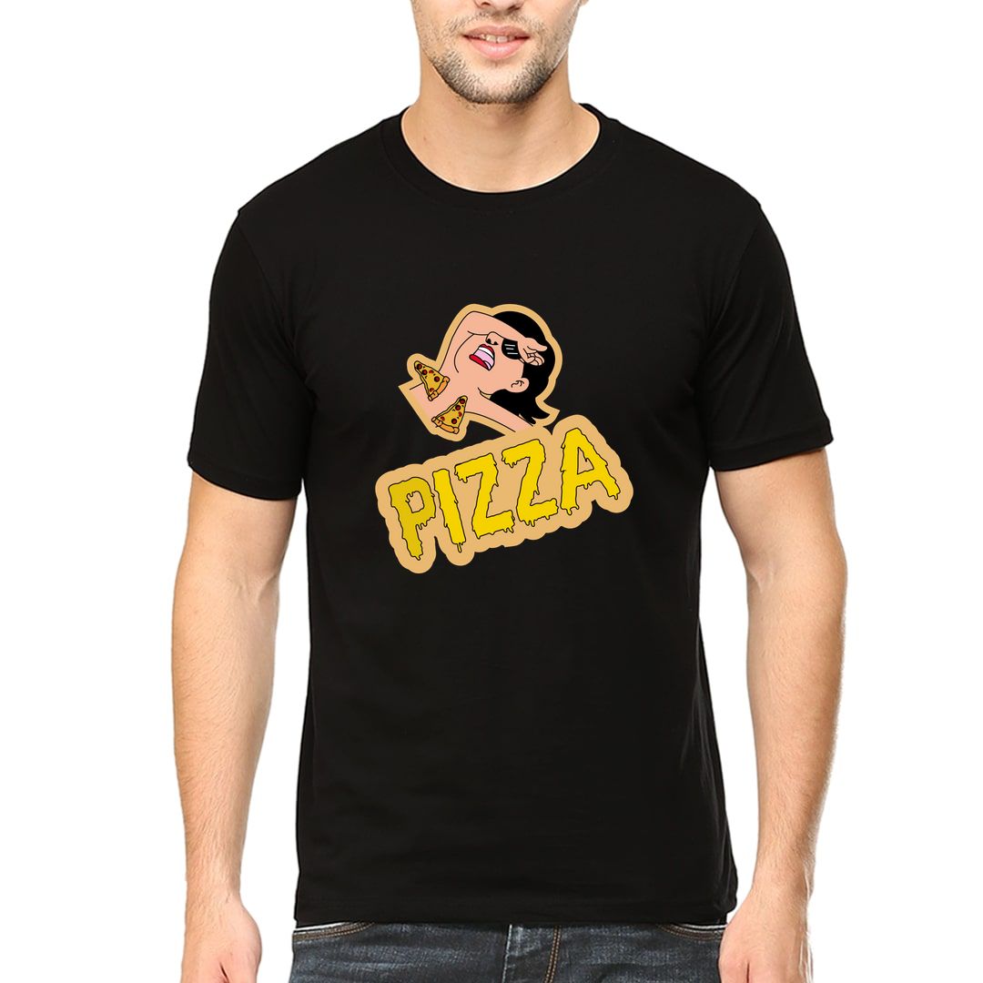 1e05d7f1 Pizza Time Men T Shirt Black Front.jpg