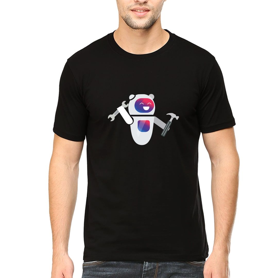 28e3ada4 Bot Fashion Cute Design For Engineers And Tech Enthusiasts Men T Shirt Black Front.jpg