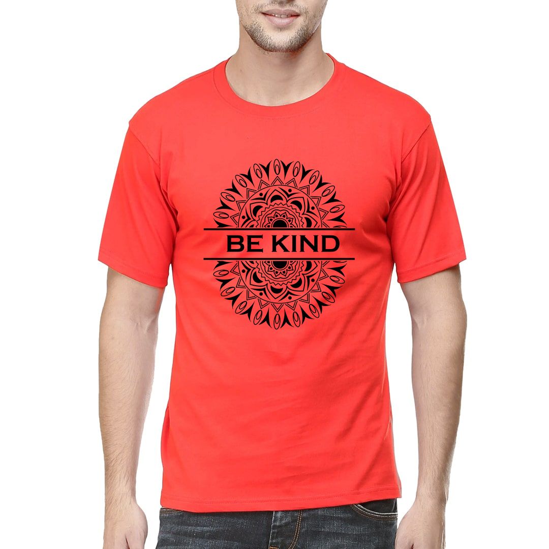 4fb3f9cb Be Kind Mandala Art Men T Shirt Red Front.jpg