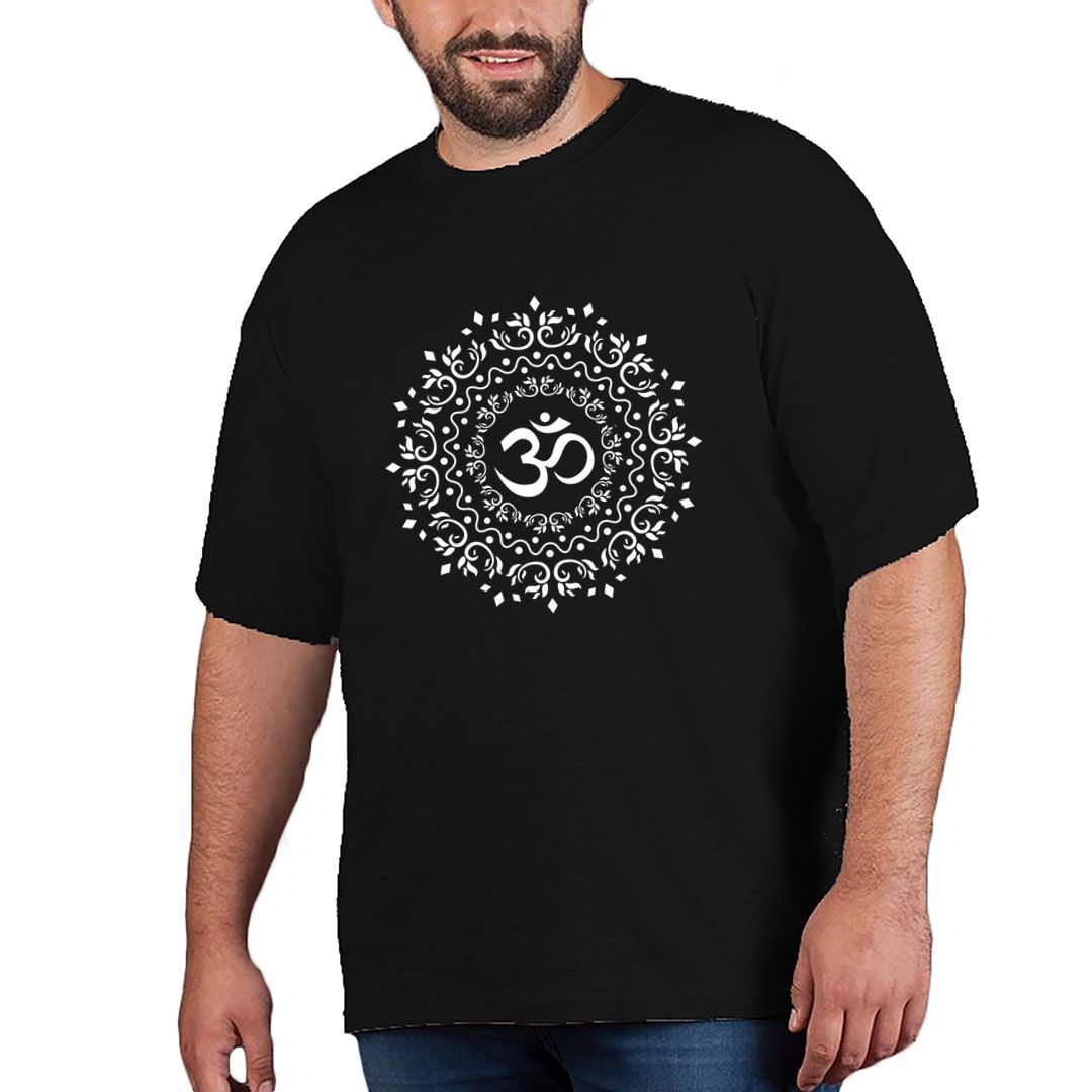 A1afa4ea Om Mandala Art Plus Size T Shirt Black Front.jpg