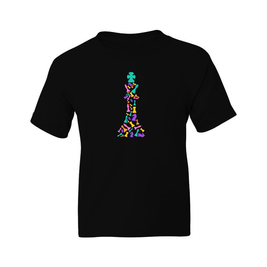 D7042120 The Colourful King For Chess Players Kids T Shirt Black Front.jpg