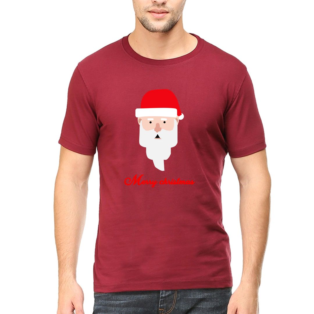 3898dd52 Merry Christmas Santa Claus Special Men T Shirt Maroon Front.jpg