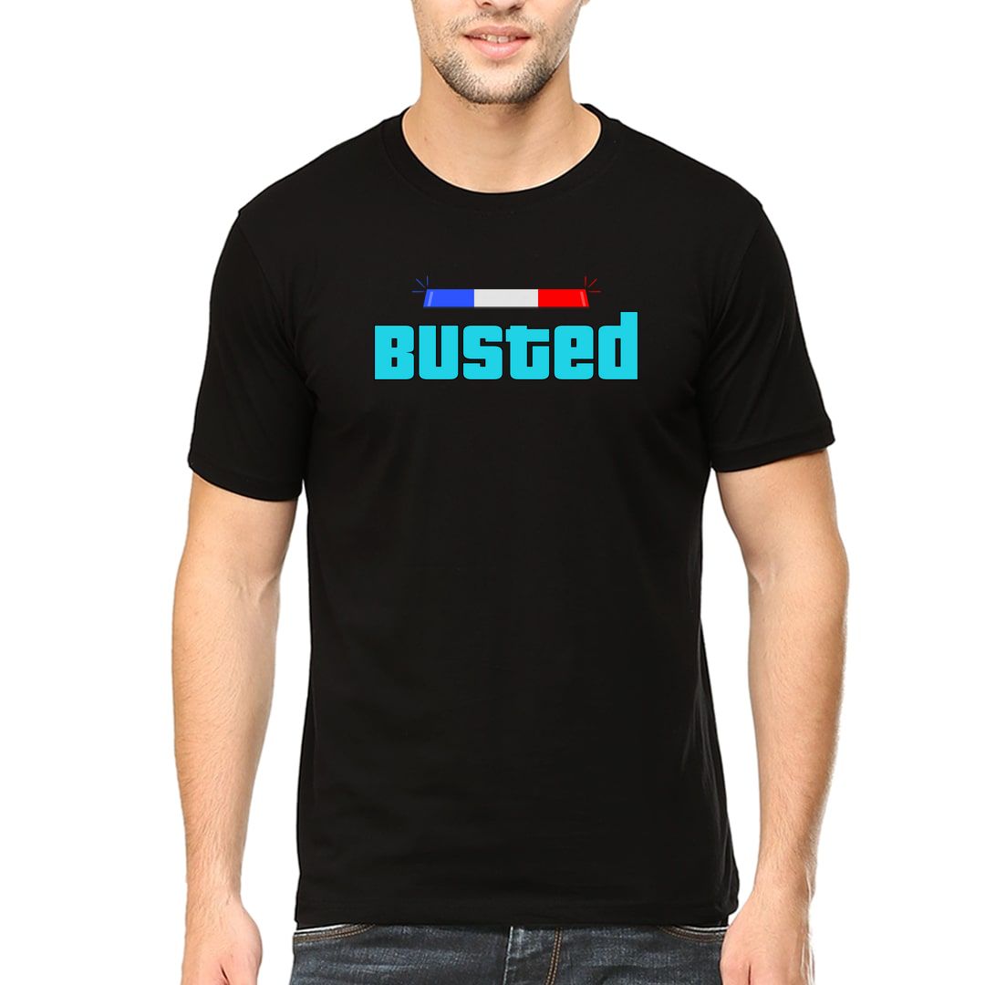 4c813ff7 Busted For Gaming Geeks Men T Shirt Black Front.jpg