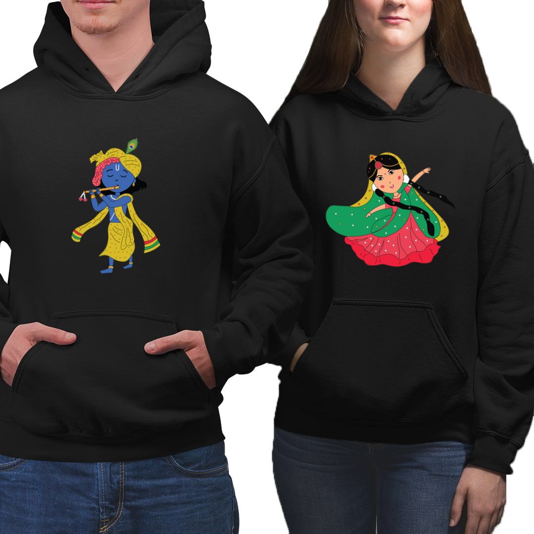 E4a9da36 Radha Krishna Cute Couple Design Now In India Couple Hoodies