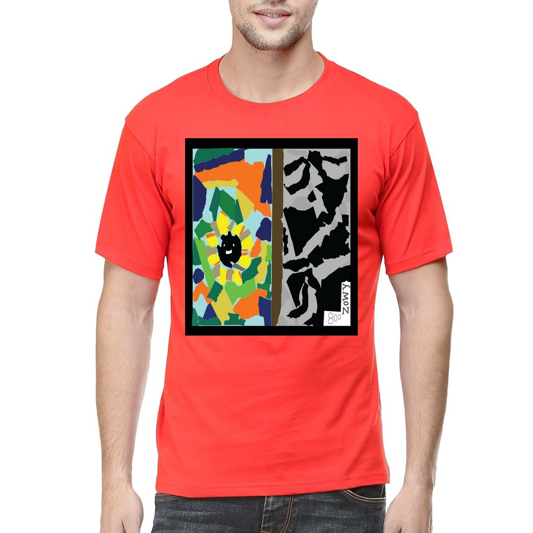 Fa185bf3 Abstract Indian Folklore Yin Yang Men T Shirt Red Front.jpg