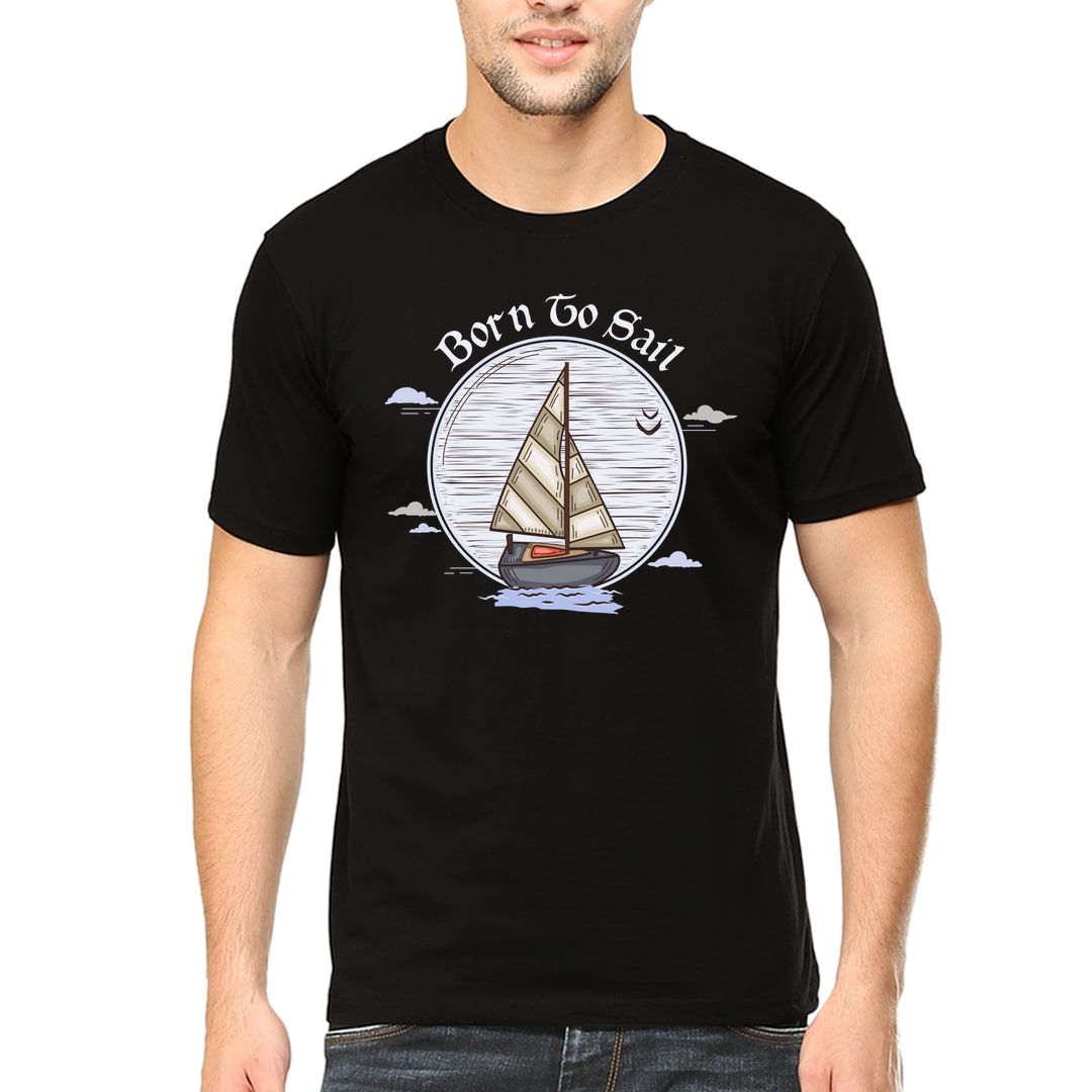 5755acb9 Born To Sail Men T Shirt Black Front.jpg