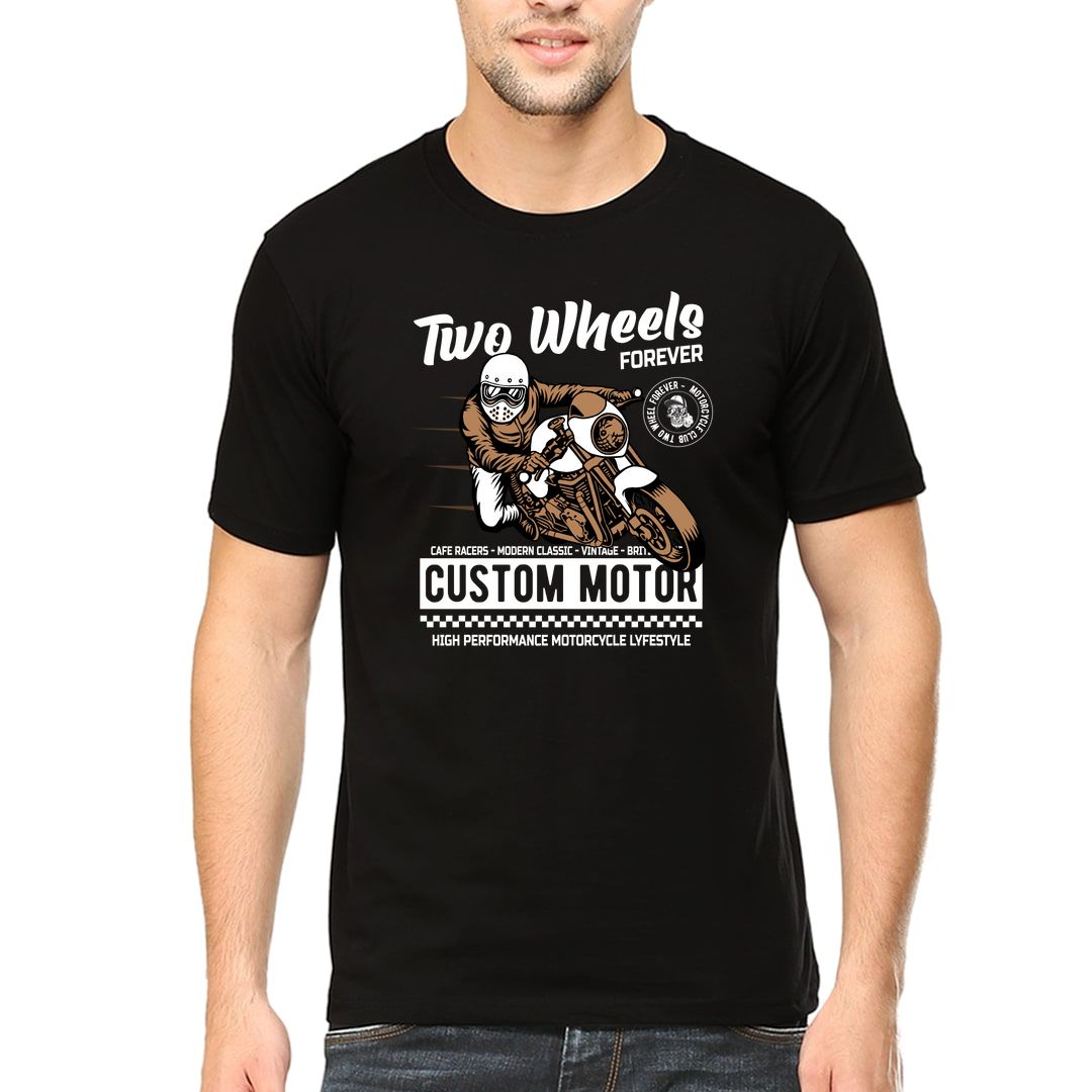 806ca647 Two Wheels Forever Men T Shirt Black Front.jpg