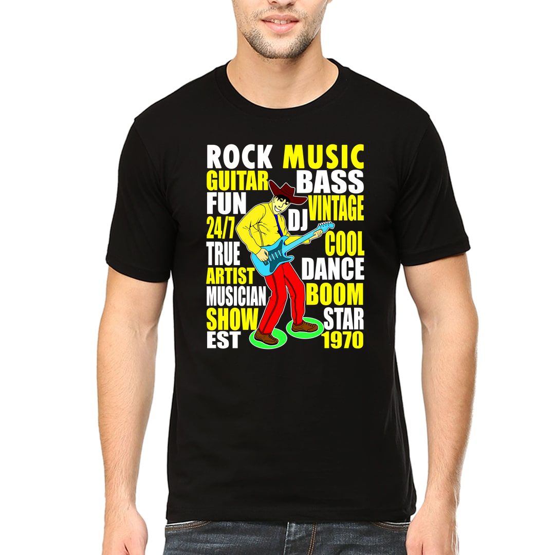 990eabfe Rock Music Guitar Bass Men T Shirt Black Front.jpg