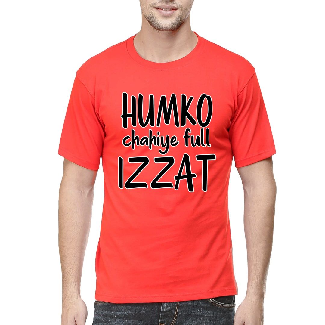 B084cd4c Humko Chahiye Full Izzat Men T Shirt Red Front.jpg